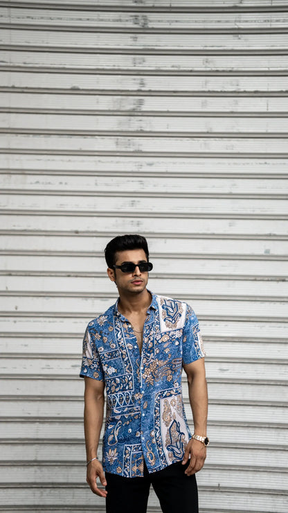 Multi Colour Abstract Printed Rayon Half Sleeves Shirt image 2