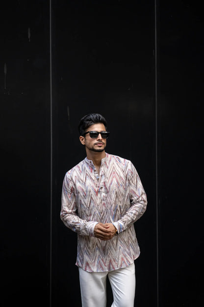 Zizag Printed Full Sleeves Kurta image 4