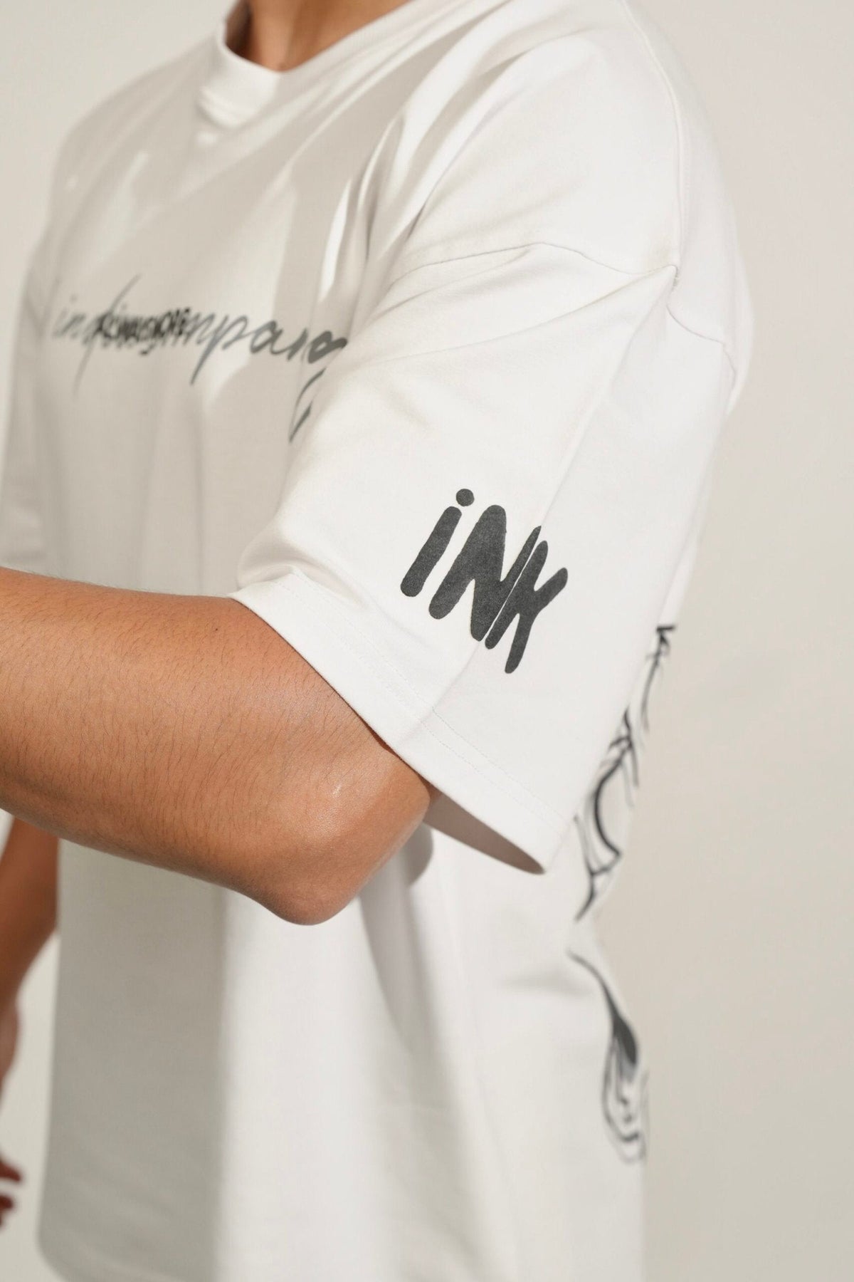 White Dripcage Heavy Weight Oversized T-Shirt image 0