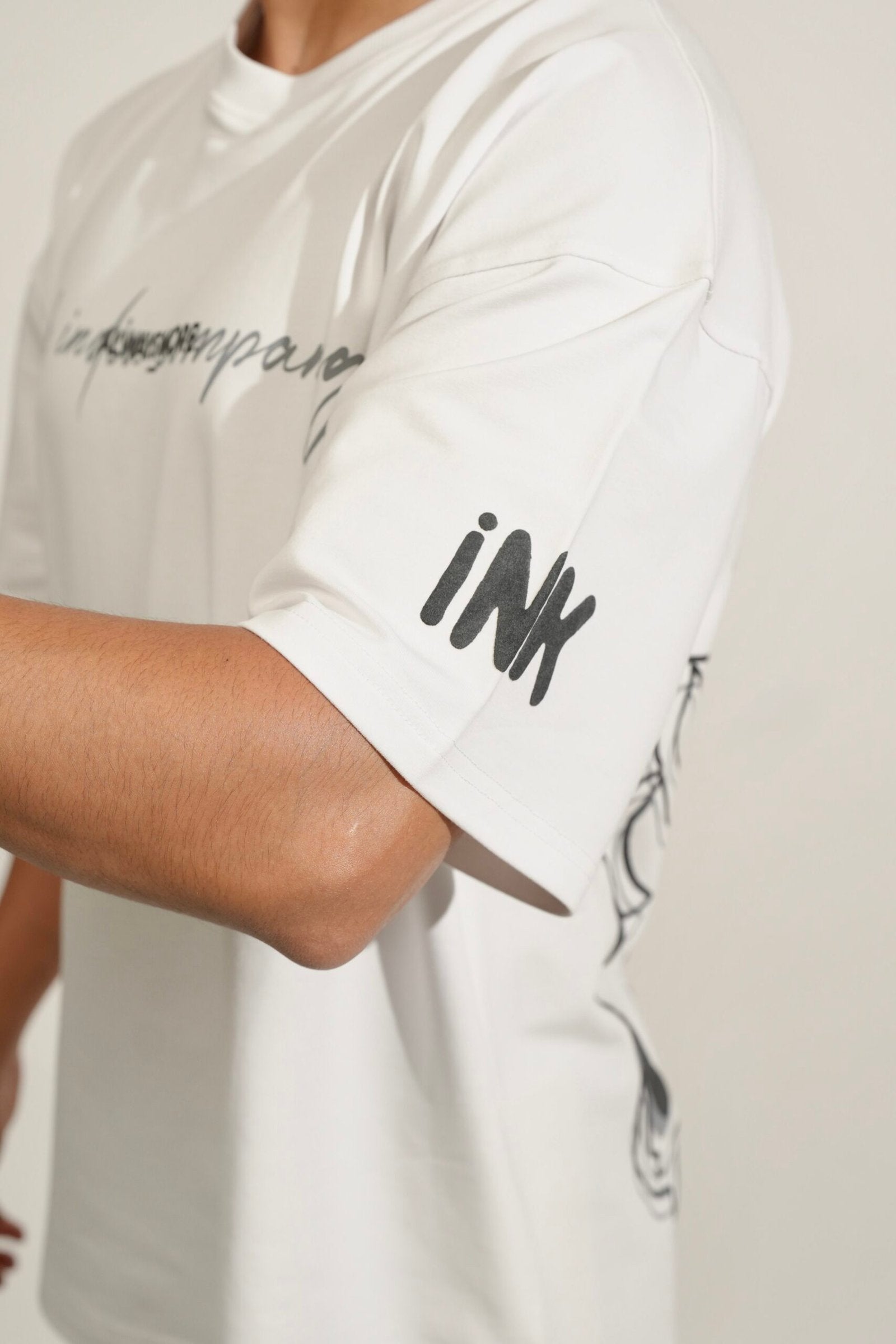 White Dripcage Heavy Weight Oversized T-Shirt image 0