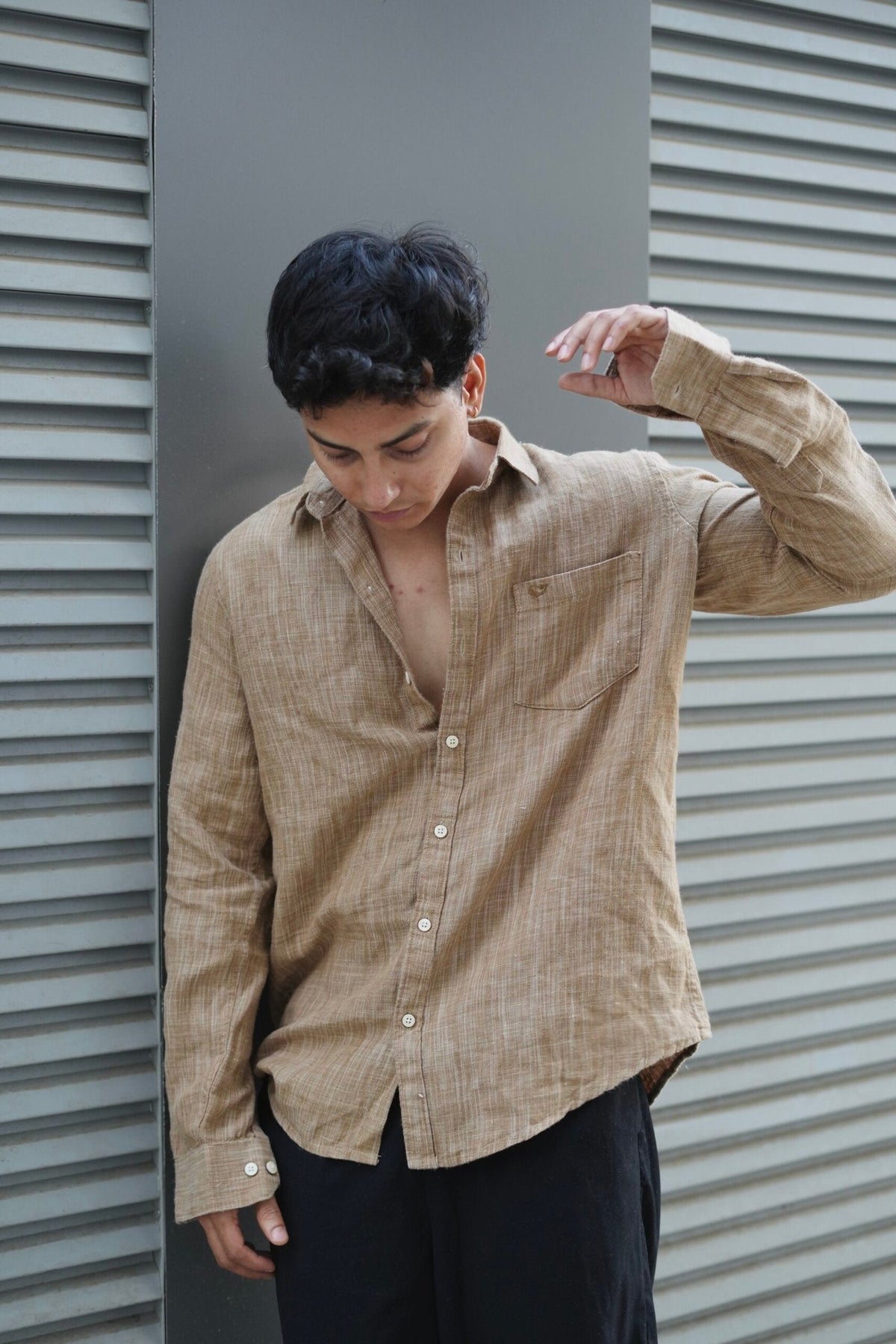 Khaki F/S Linen Shirt image 4