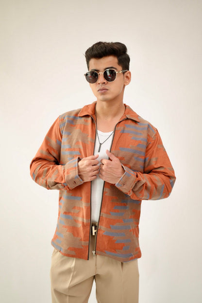Brick Wave Oversized Printed Shacket image 0