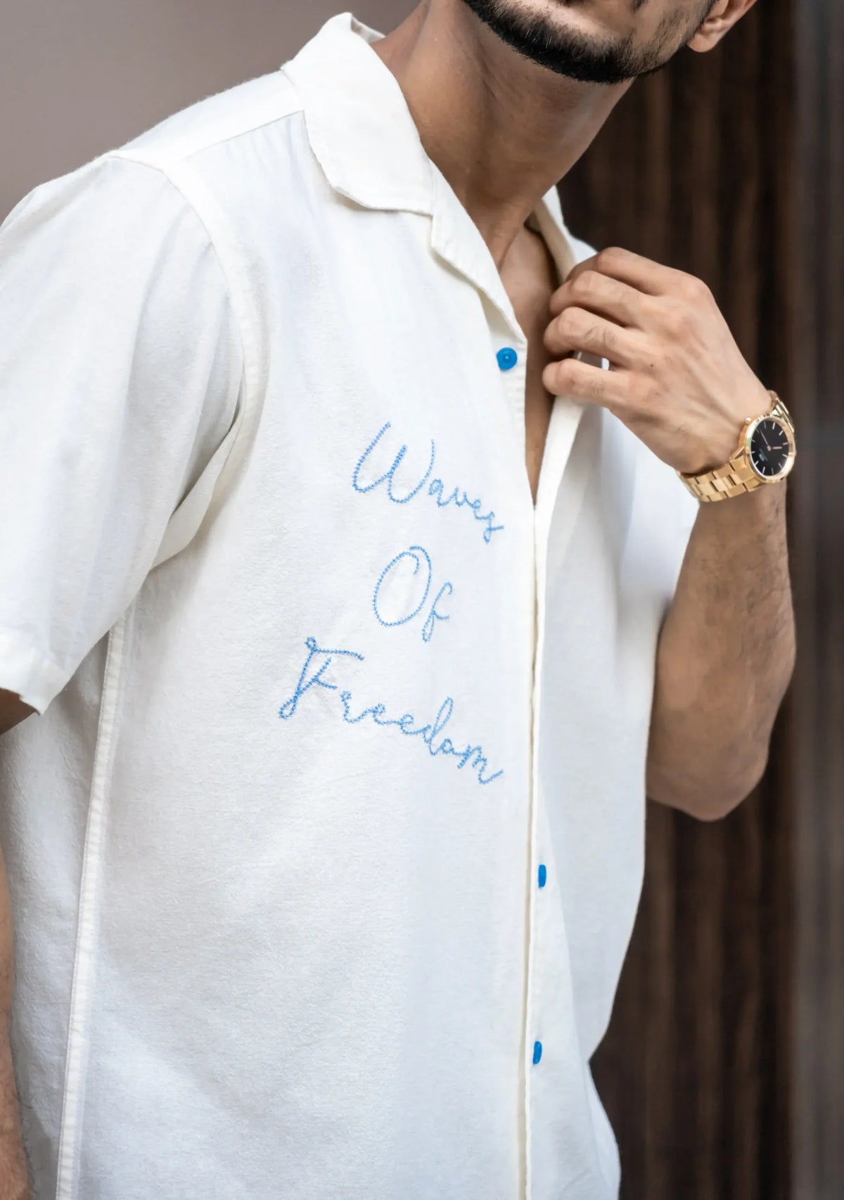 Waves Of Freedom Crush Half Sleeves Shirt image 1