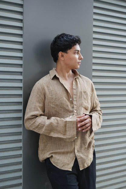 Khaki F/S Linen Shirt image 3