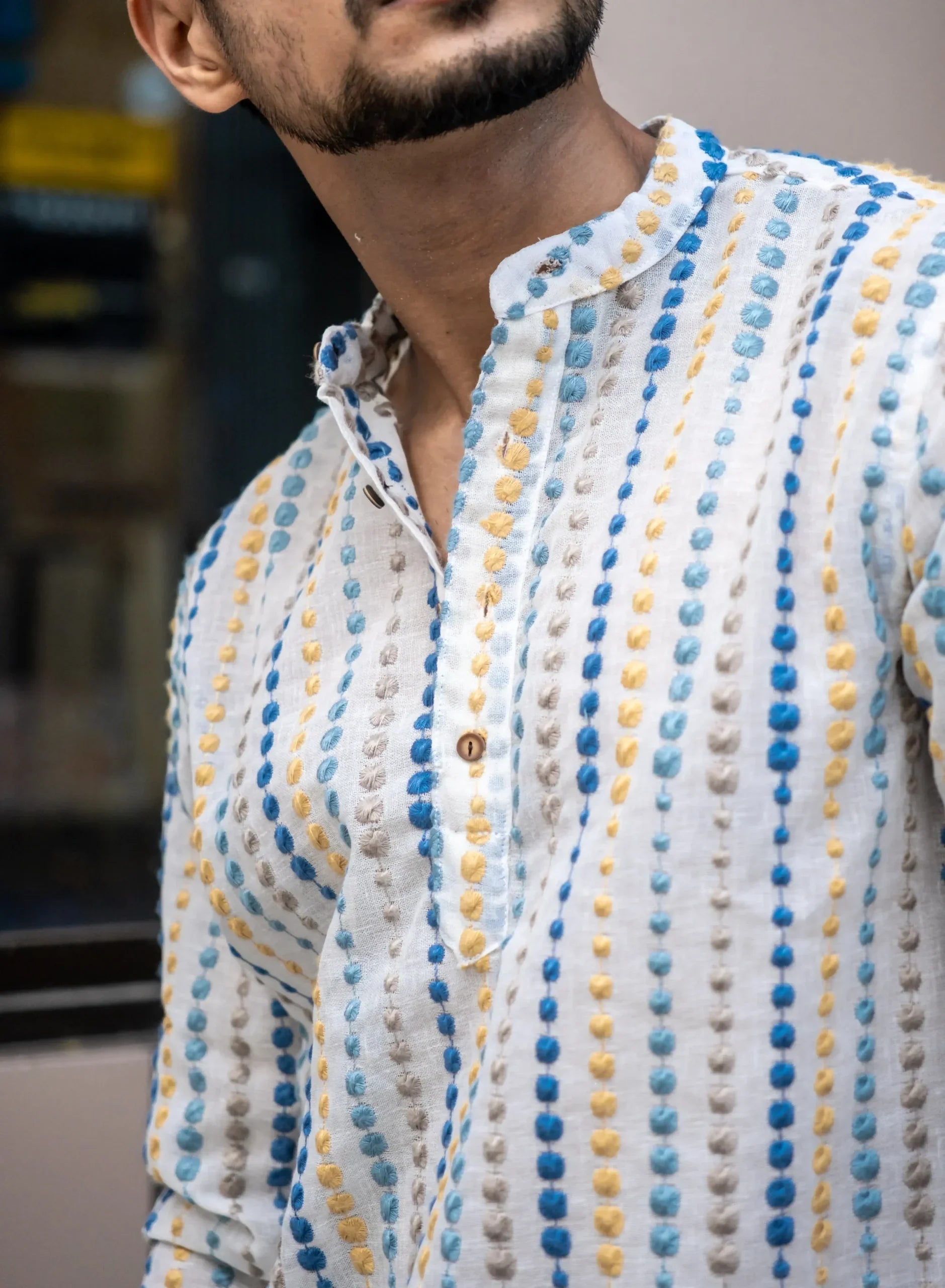 Multi Colored Boota Embroidered Full Sleeves Kurta image 0