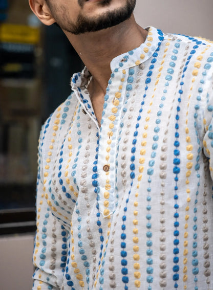 Multi Colored Boota Embroidered Full Sleeves Kurta image 0