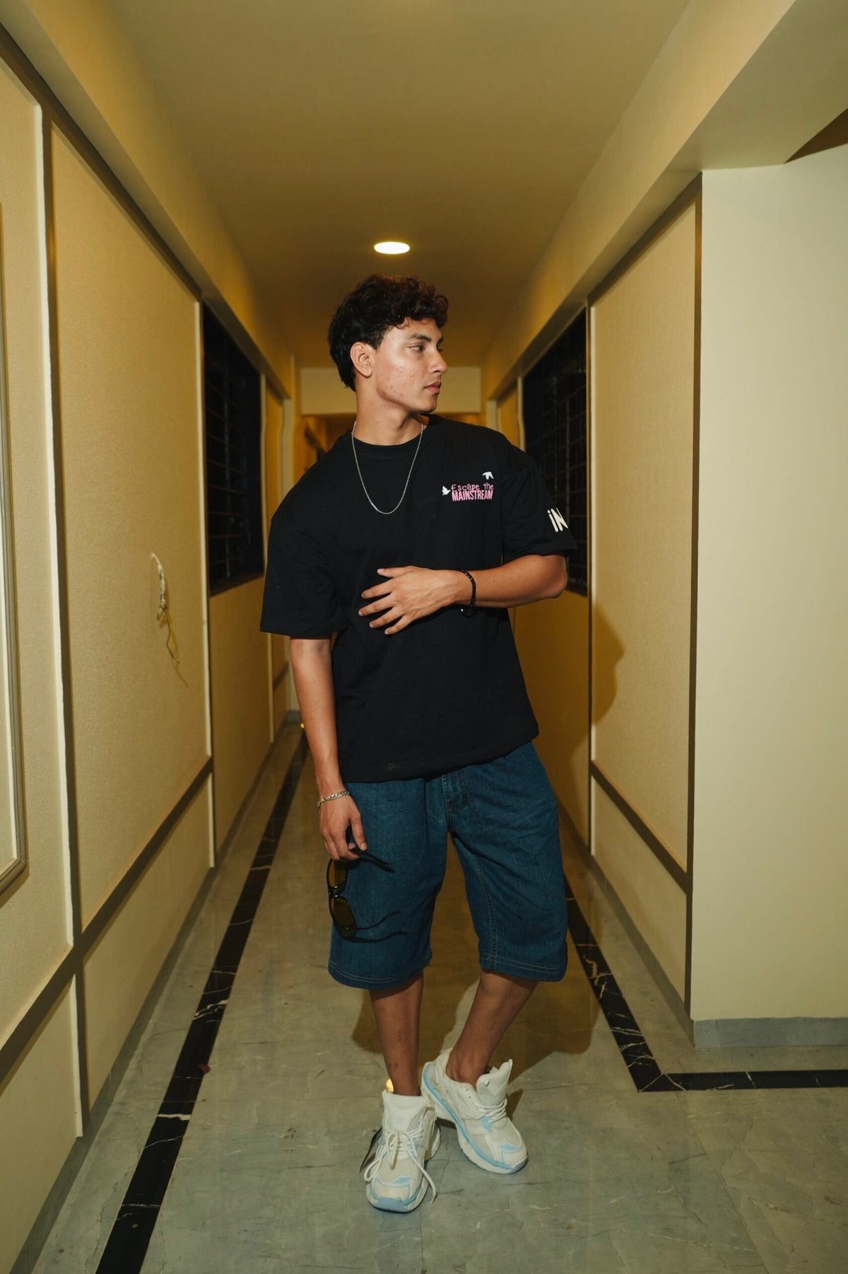 Black Printed Heavy GSM Oversized T-Shirt image 4