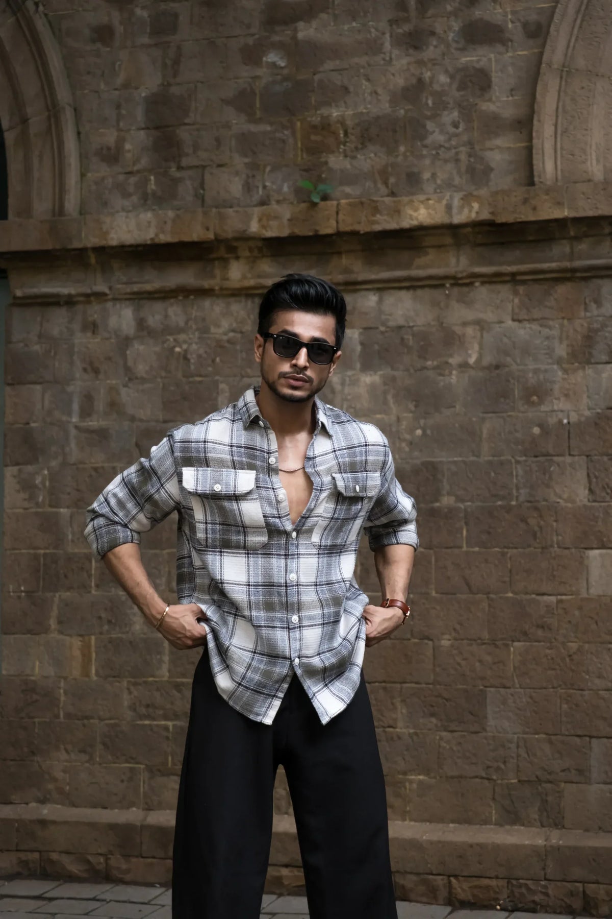 Olive Structured Cargo Full Sleeves Shirt image 0