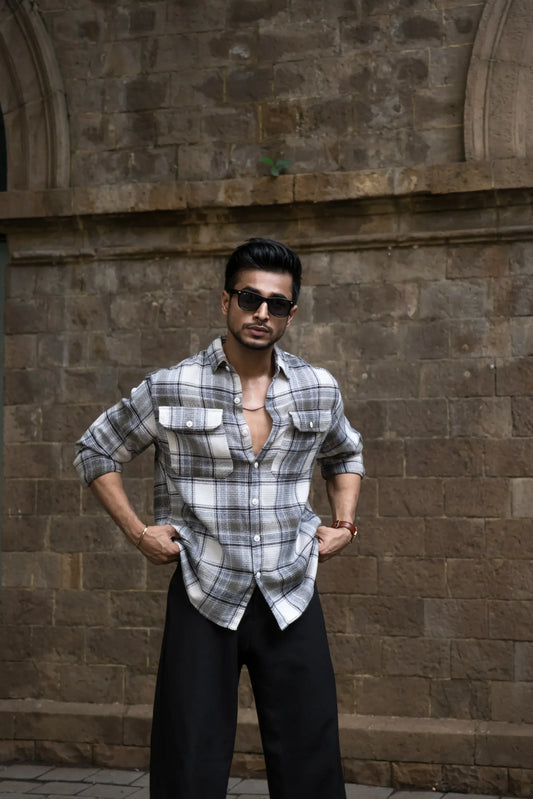 Olive Structured Cargo Full Sleeves Shirt image 0