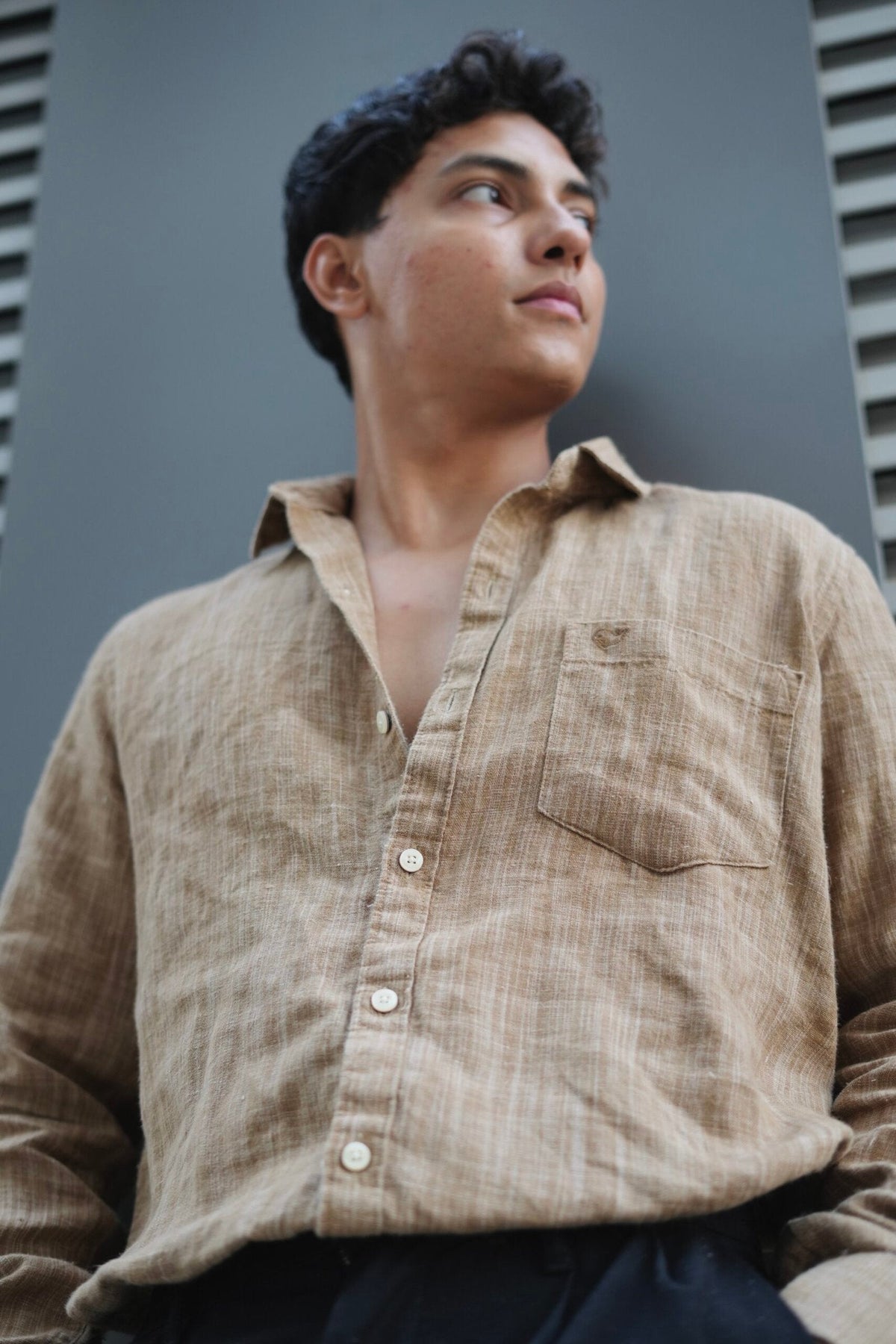 Khaki F/S Linen Shirt image 7