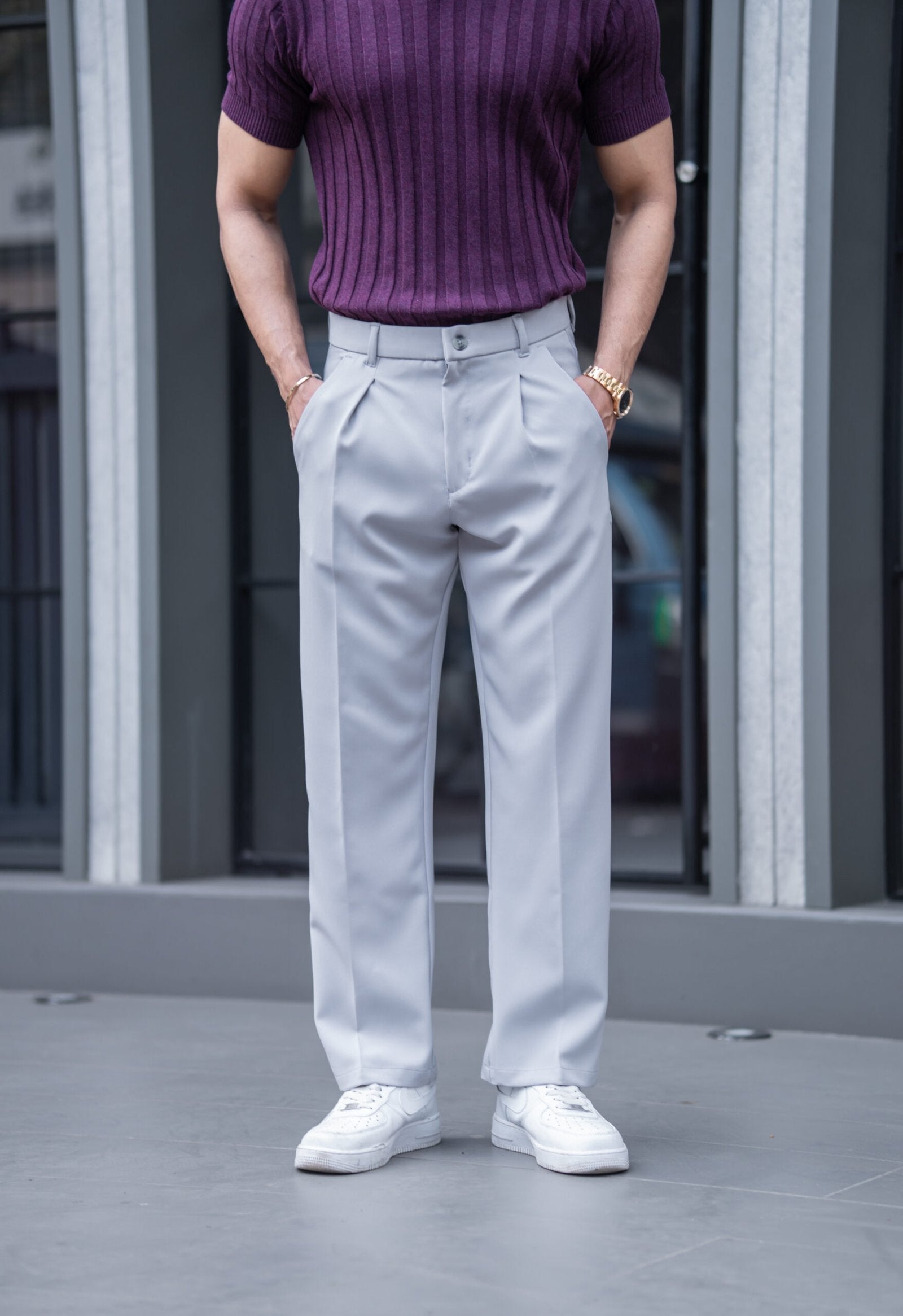 LIGHT GREY KOREAN PANT image 0
