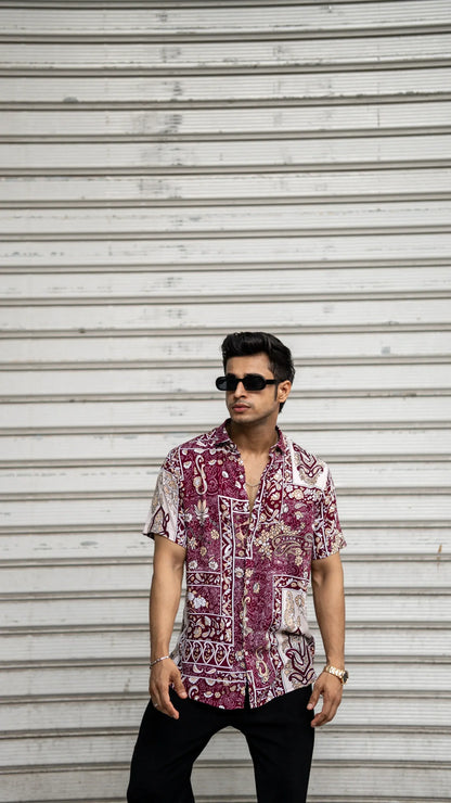 Multi Colour Abstract Printed Rayon Half Sleeves Shirt image 4