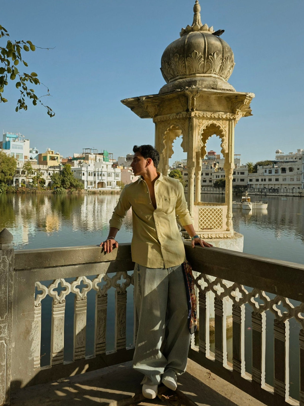 Greenish Yellow F/S Linen Shirt image 1