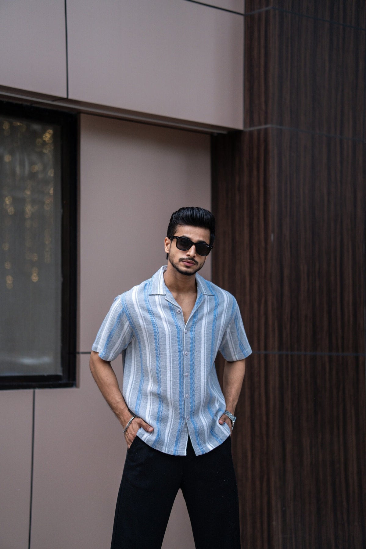 HALF SLEEVES STRUCTURED STRIPES SHIRT image 3