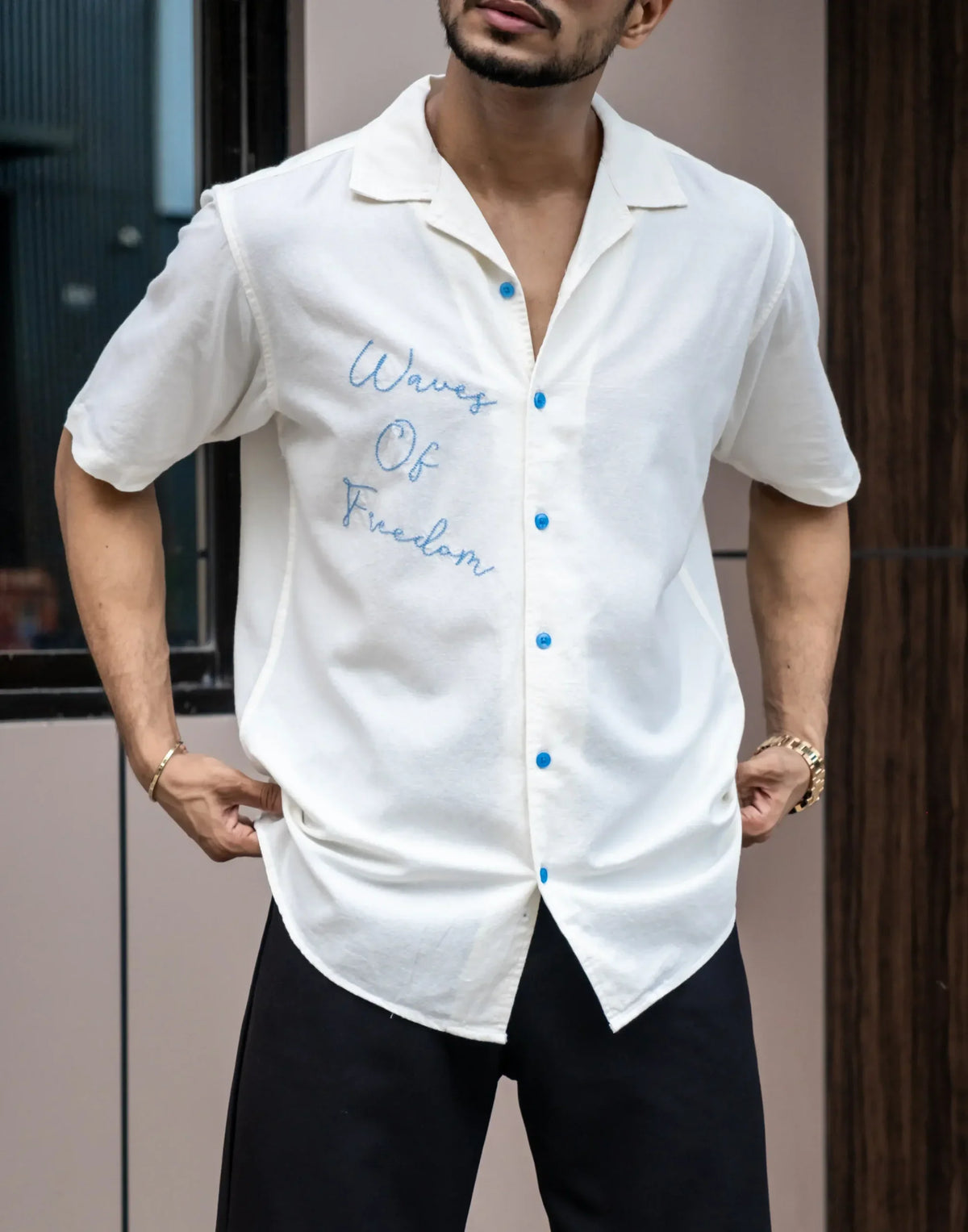 Waves Of Freedom Crush Half Sleeves Shirt image 0
