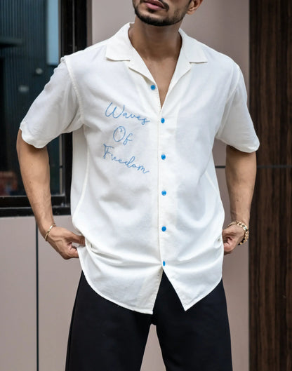 Waves Of Freedom Crush Half Sleeves Shirt image 0