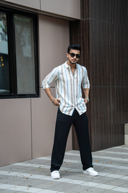 Sand Stripes Full Sleeves Shirt image 0