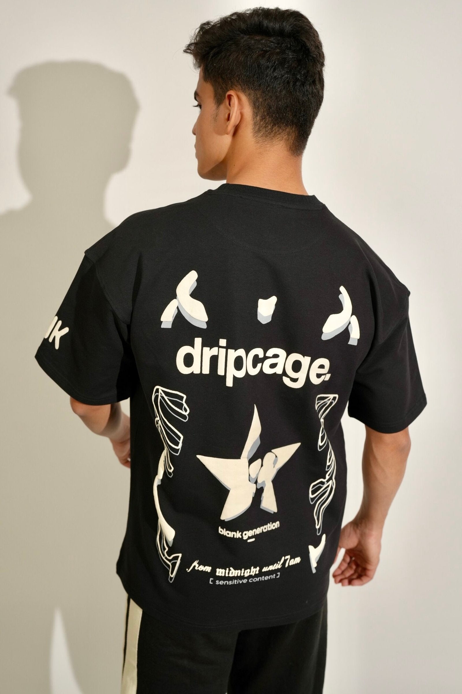 Black Dripcage Heavy Weight Oversized T-Shirt image 0
