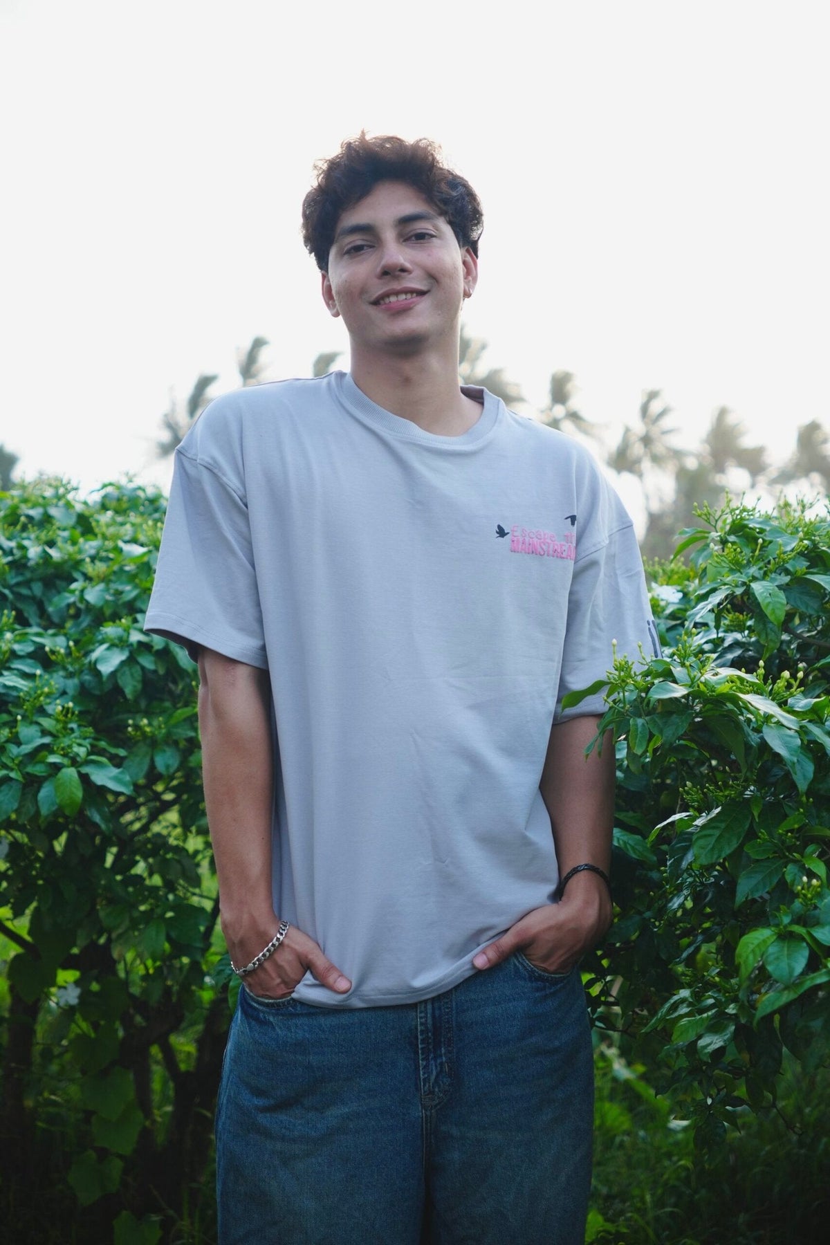 Grey Printed Heavy GSM Oversized T-Shirt image 4