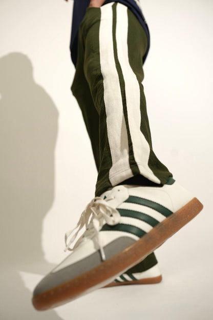 Olive Green Side Seam Drawstring Track Pants image 2