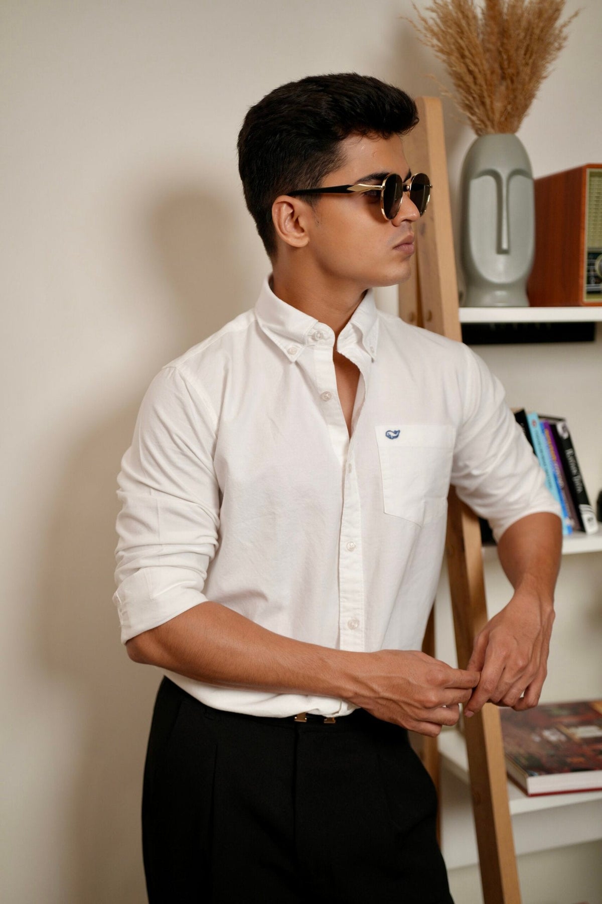 Plain White Oxford Shirt image 3