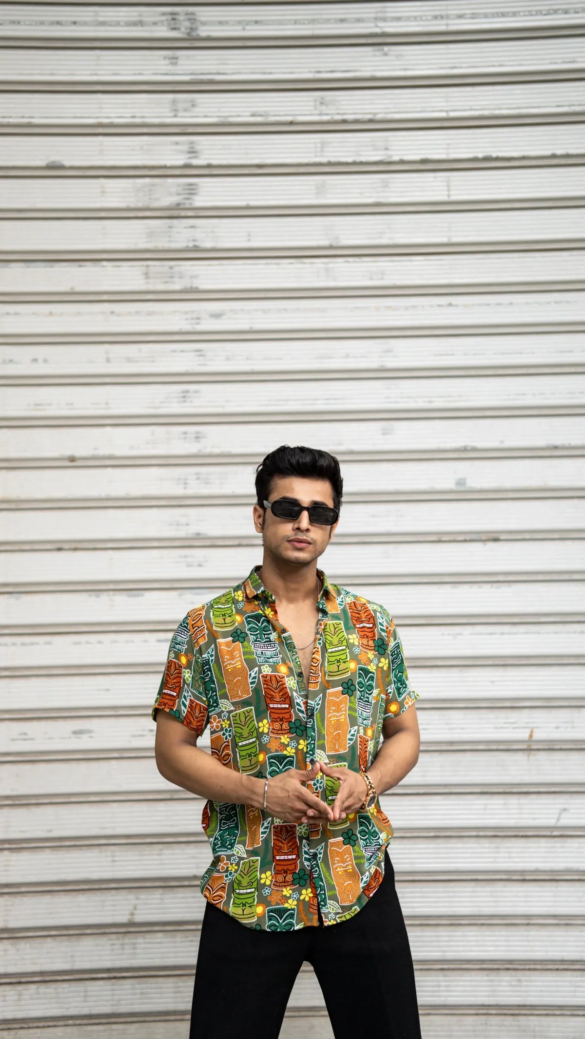 Multi Colour Tribal Print Rayon Half Sleeves Shirt image 4
