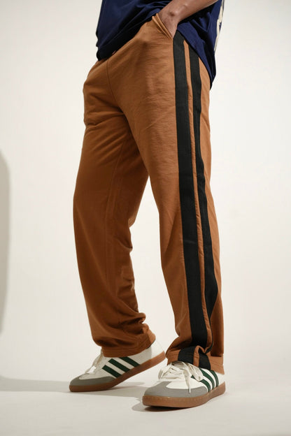 Brown Side Seam Drawstring Track Pants image 2