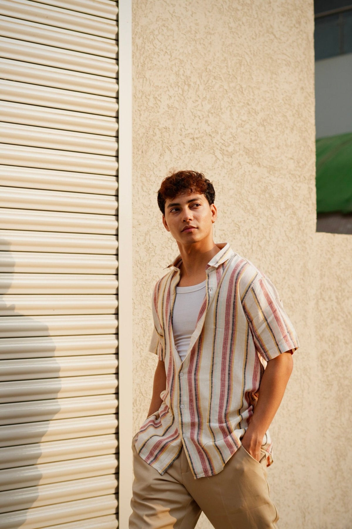 MULTI COLOUR STRIPE HALF SLEEVES SHIRT image 3