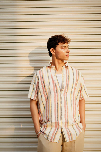 MULTI COLOUR STRIPE HALF SLEEVES SHIRT image 4
