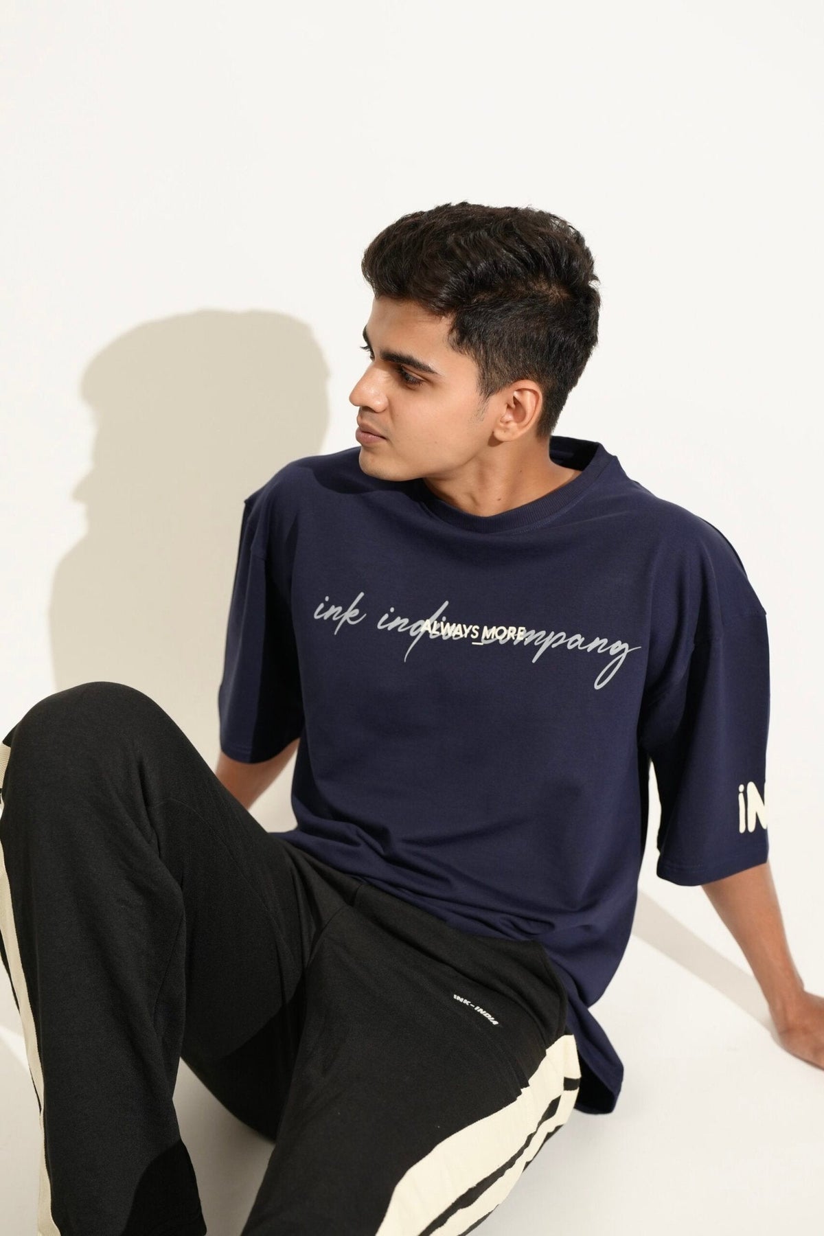 Dark Blue Dripcage Heavy Weight Oversized T-Shirt image 1