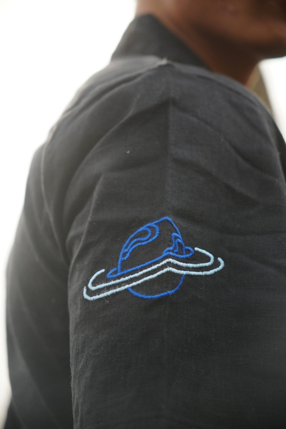 Black H/S Shirt With Cosmic Embroidery image 3