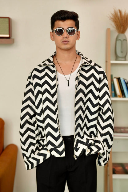 Zig Zag Oversized Printed Shacket image 0