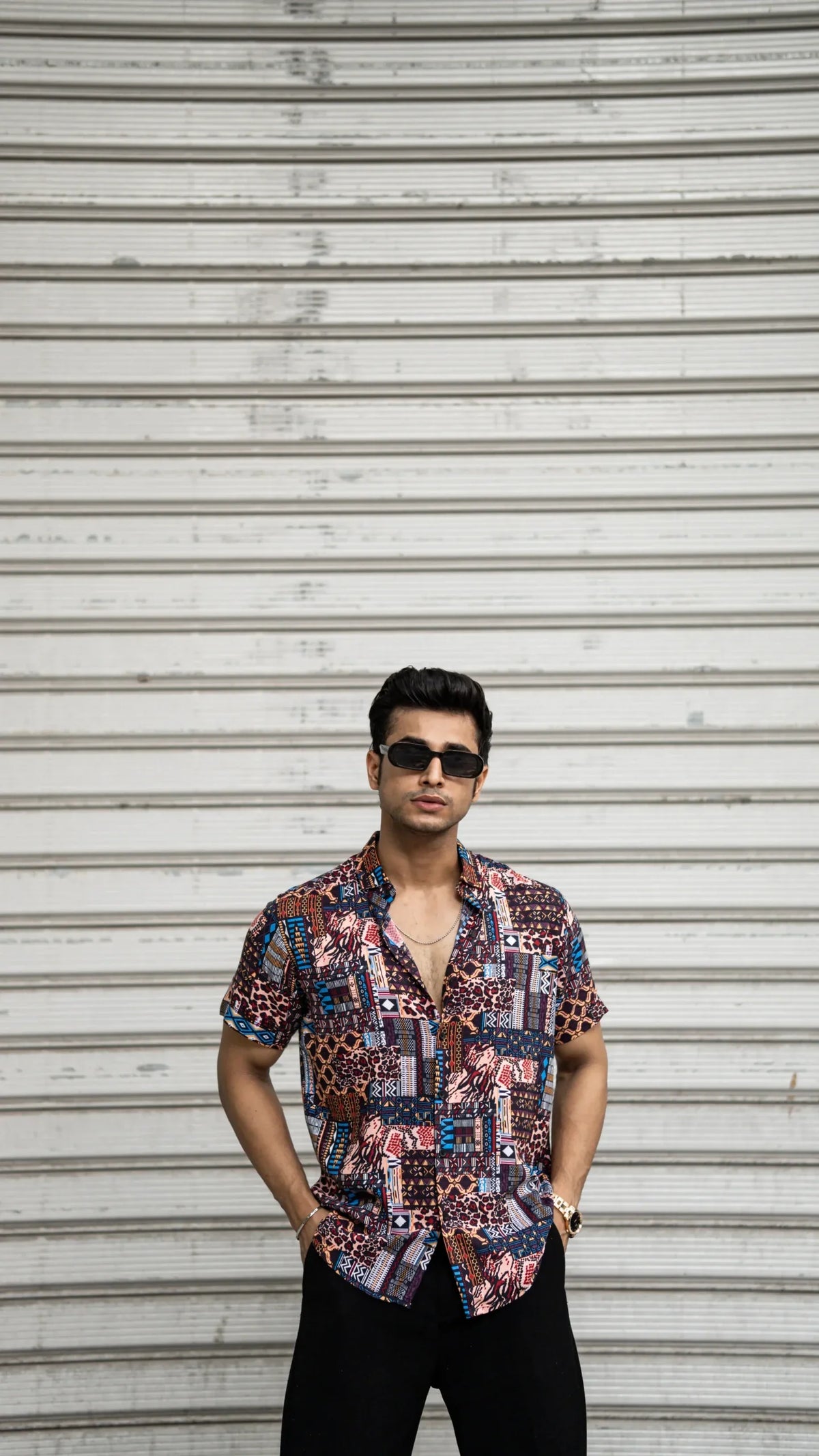 Multi Colour Abstract Printed Rayon Half Sleeves Shirt image 3