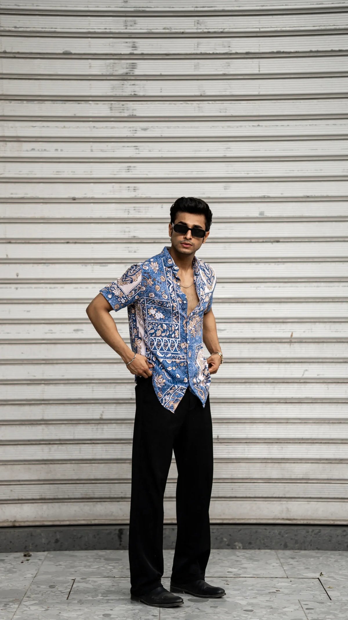 Multi Colour Abstract Printed Rayon Half Sleeves Shirt image 0