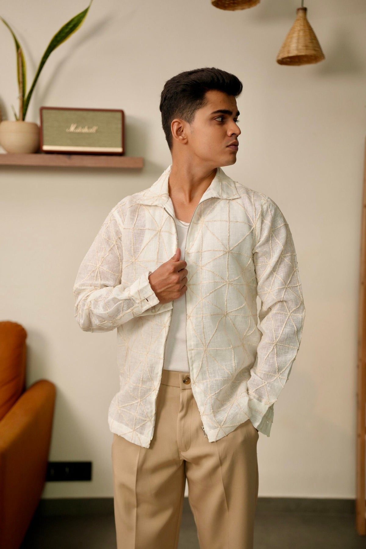 Linear Zen Oversized Embroidered Shacket image 2