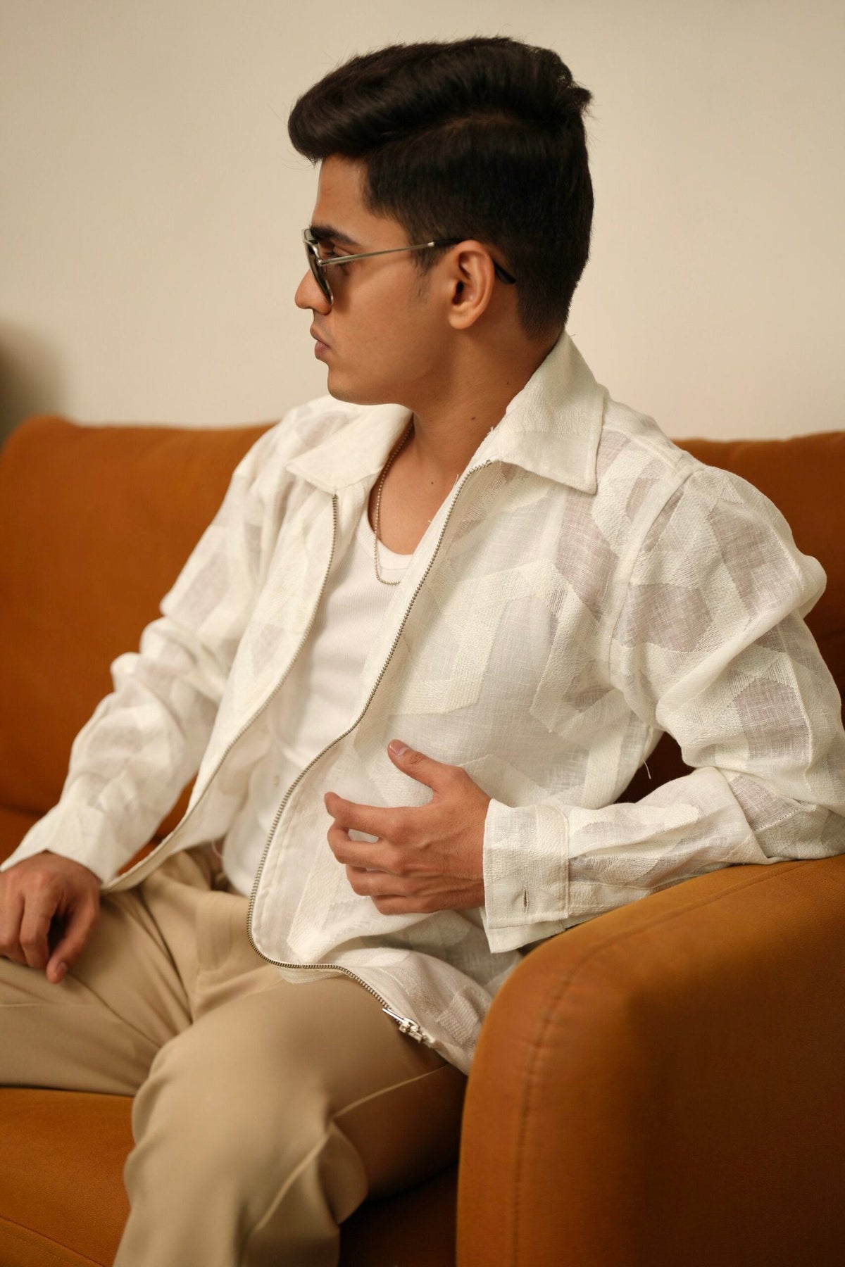 Arctic Grid Oversized Embroidered Shacket image 3