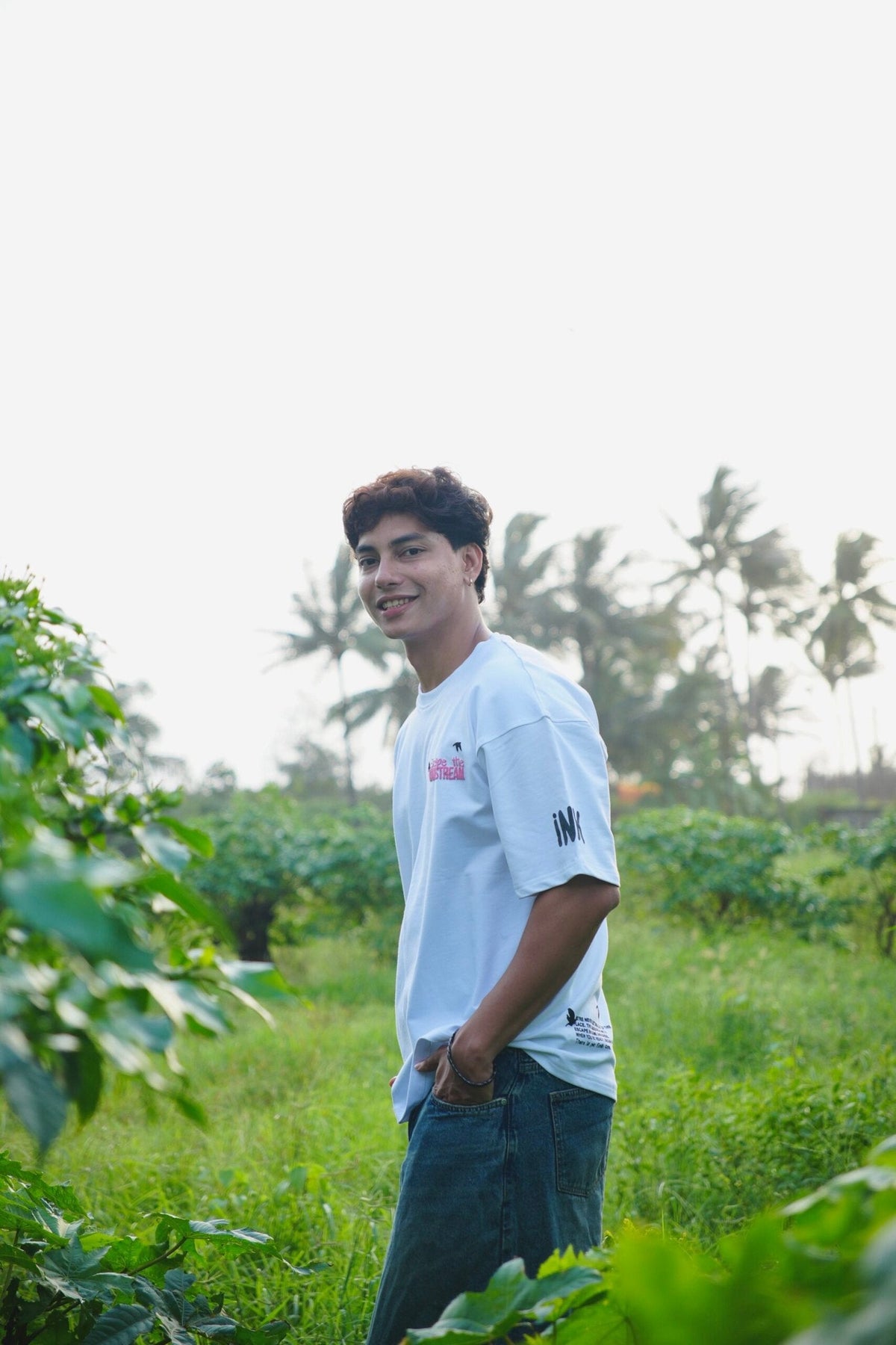 White Printed Heavy GSM Oversized T-Shirt image 7