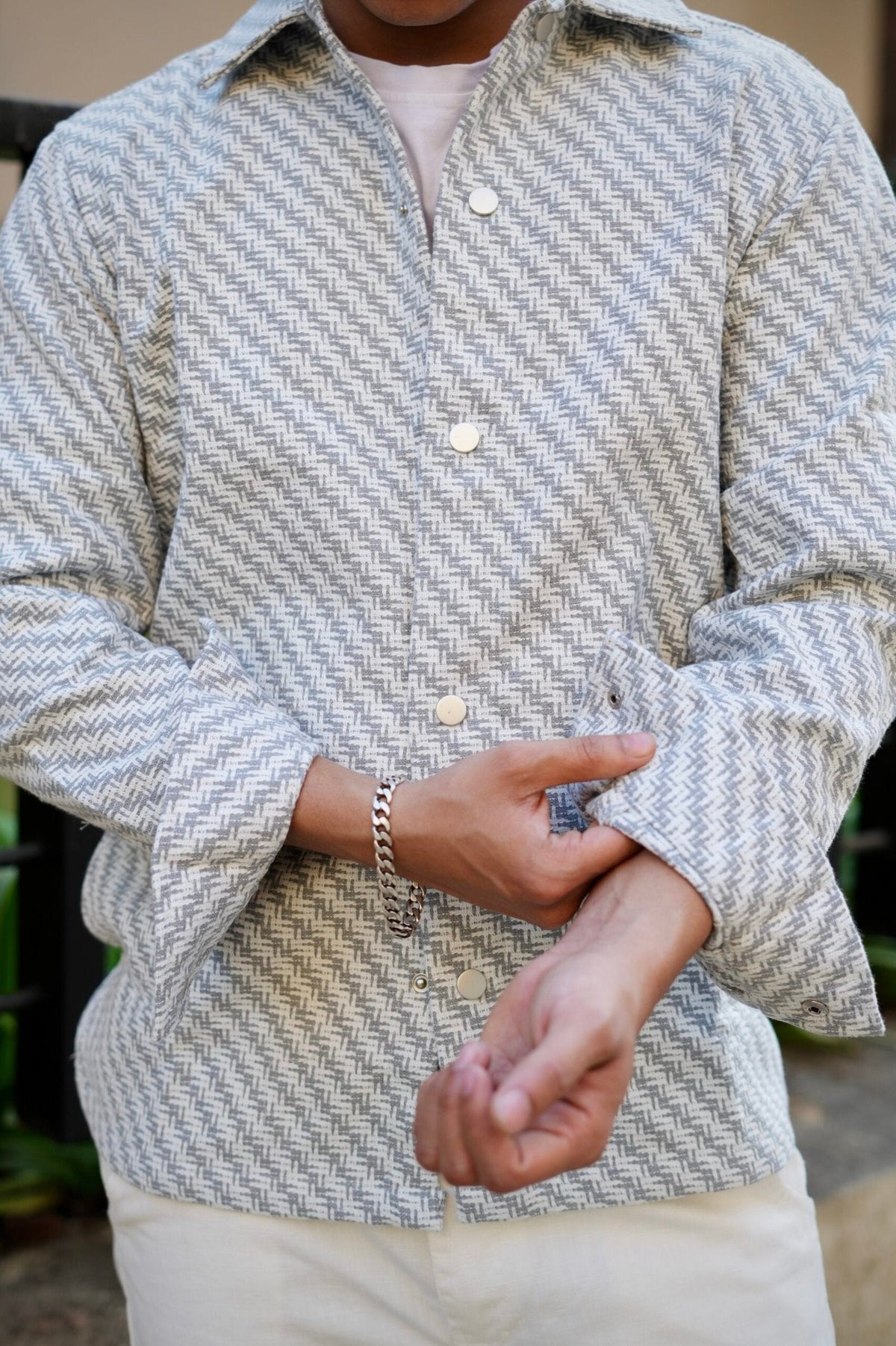 Structured Oversized Printed Shacket image 0
