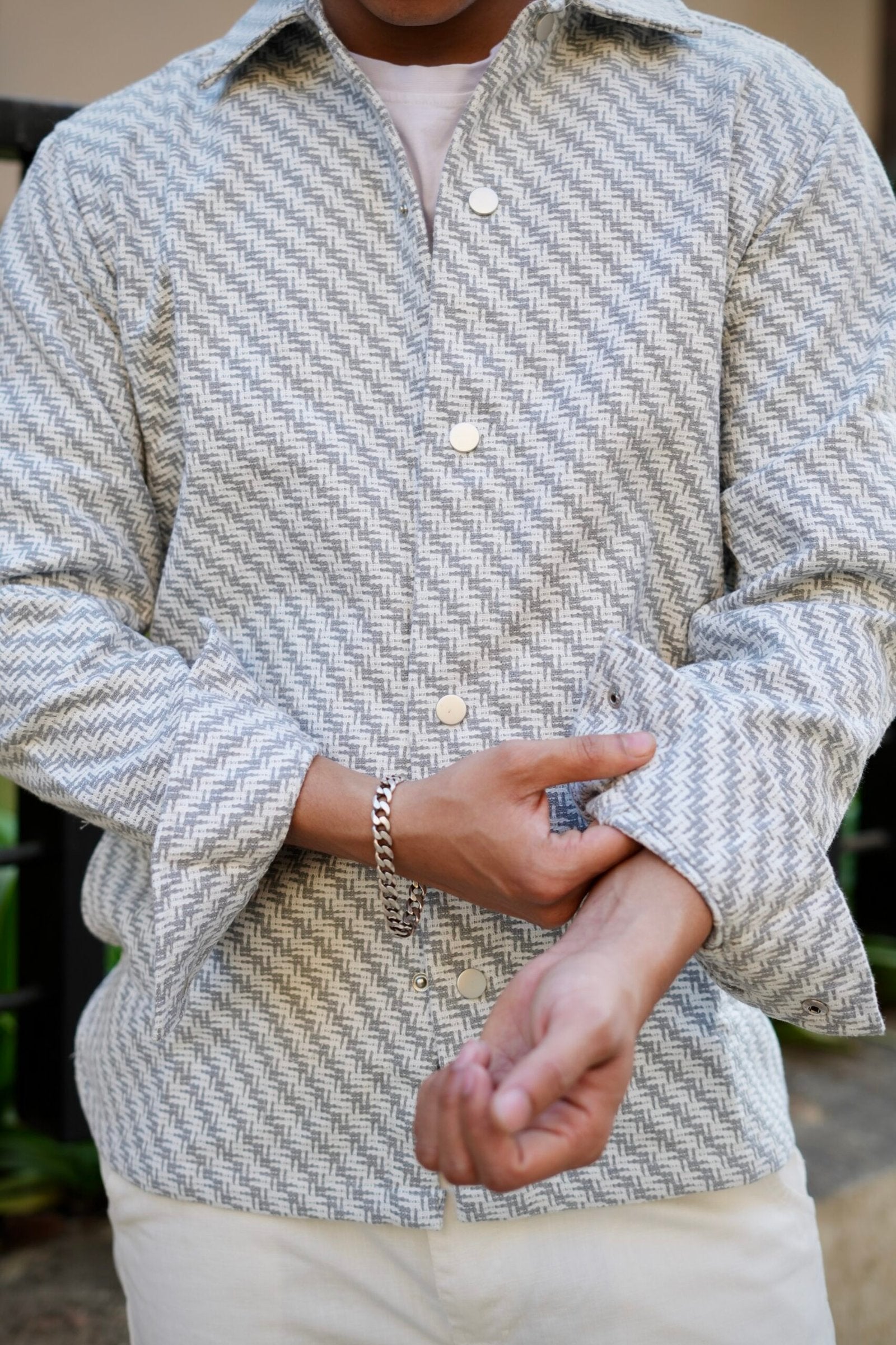 Structured Oversized Printed Shacket image 0