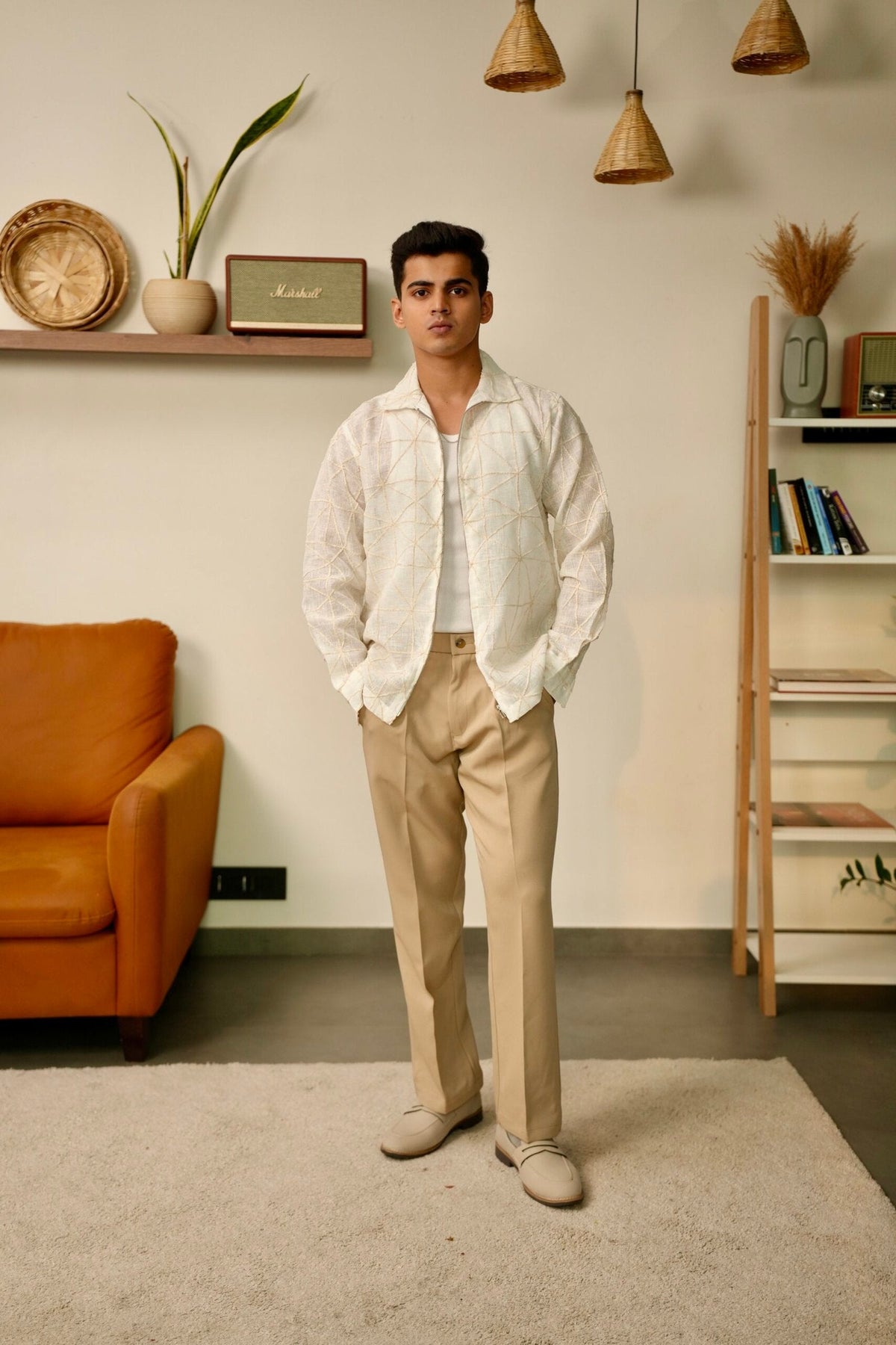 Linear Zen Oversized Embroidered Shacket image 1