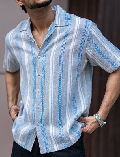 HALF SLEEVES STRUCTURED STRIPES SHIRT image 1