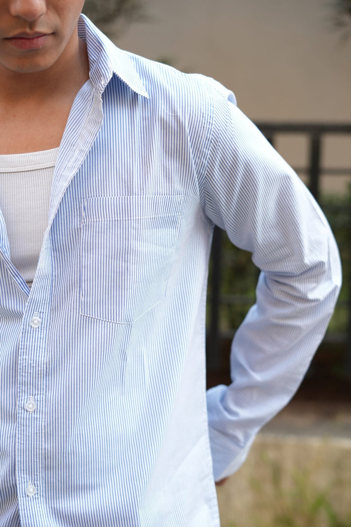 OLD MONEY THIN STRIPES SHIRT image 1