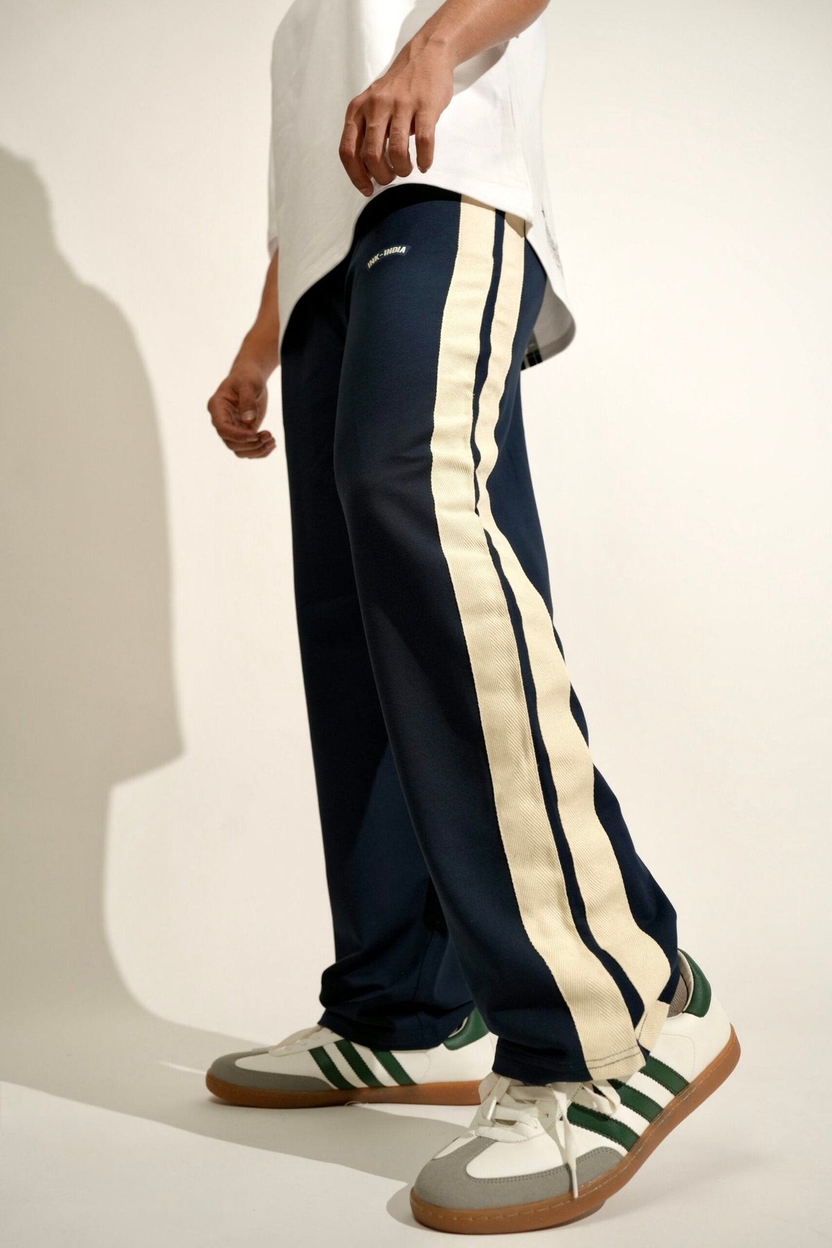 Navy Side Seam Drawstring Track Pants image 0