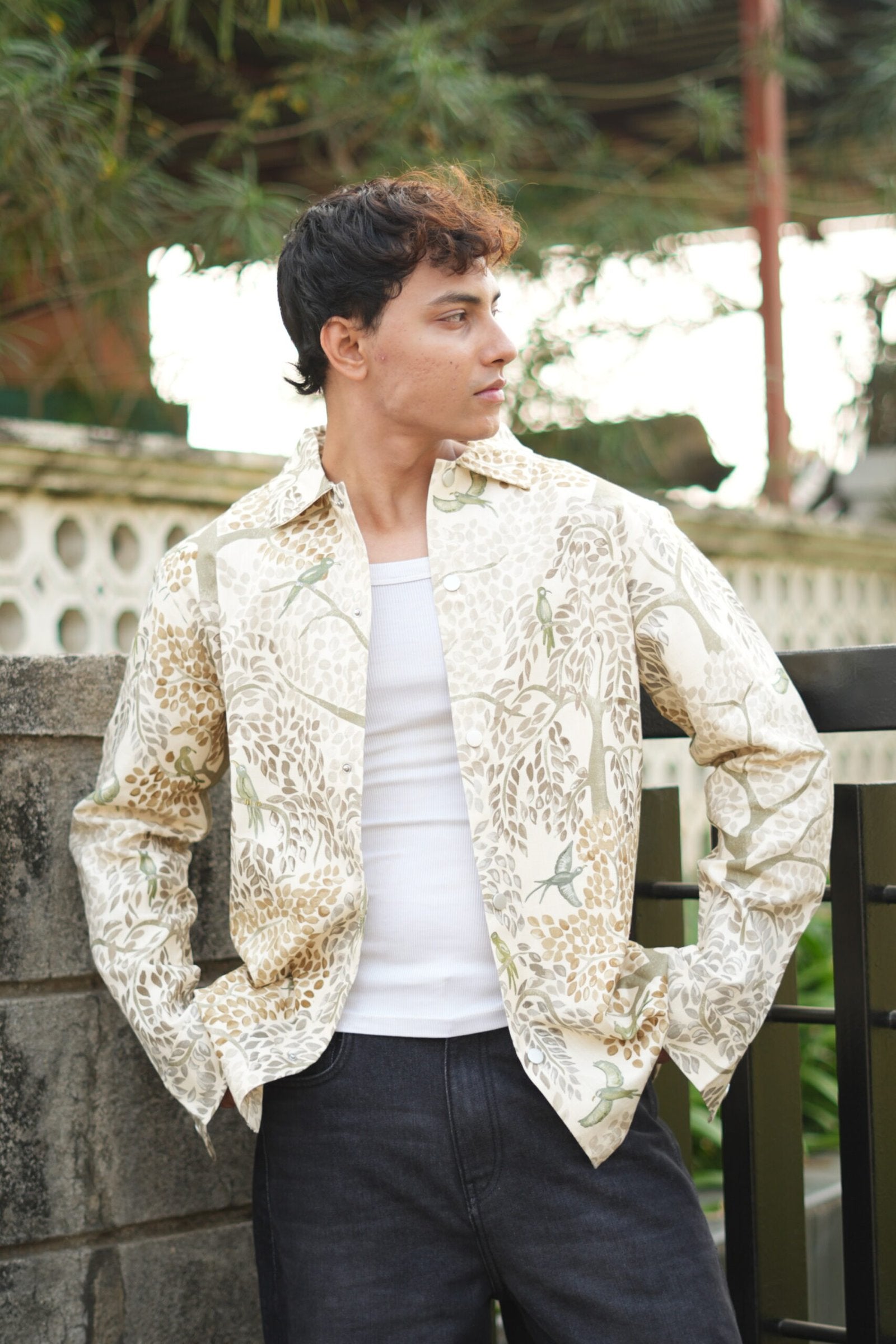 Olive Nest Printed Oversized Shacket image 0