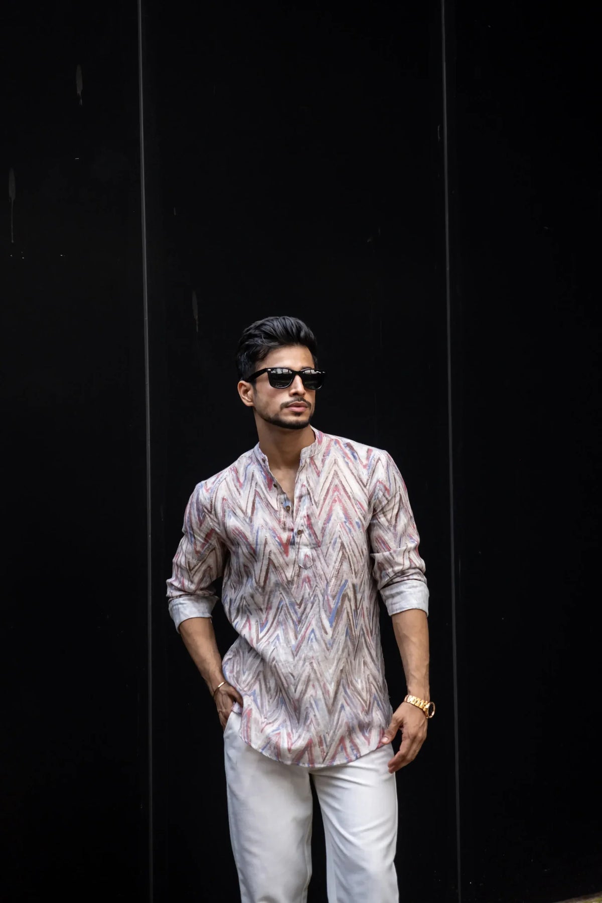 Zizag Printed Full Sleeves Kurta image 2