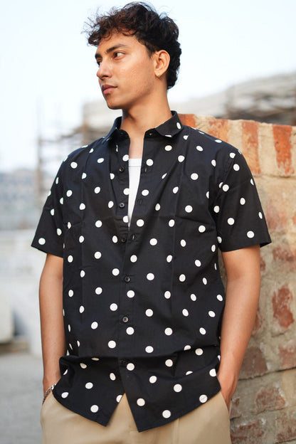 BLACK POLKA DOT HALF SLEEVES SHIRT image 4
