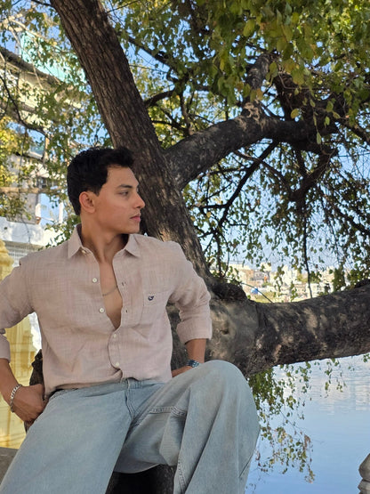 Pastel Pink F/S Linen Shirt image 4