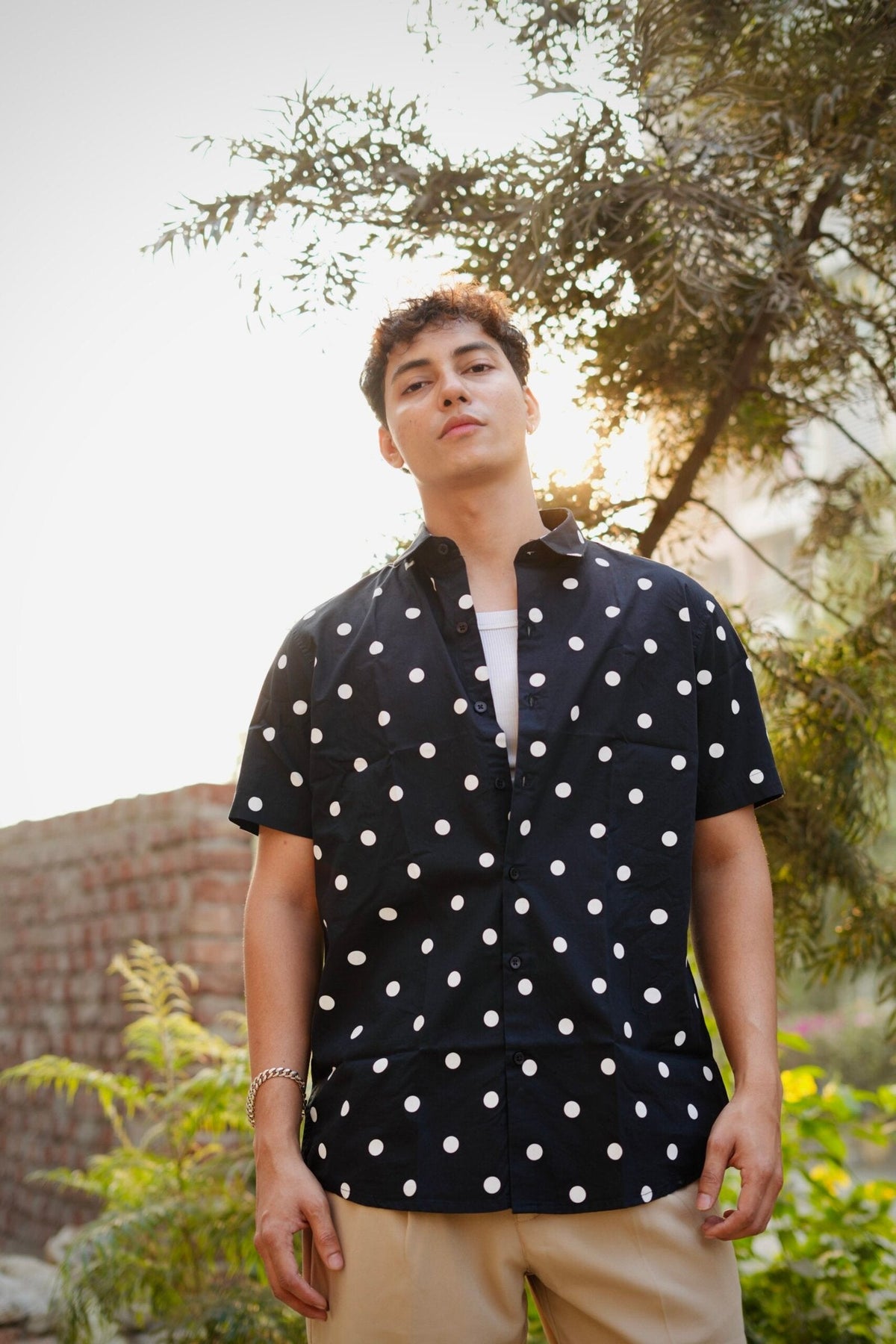 BLACK POLKA DOT HALF SLEEVES SHIRT image 5
