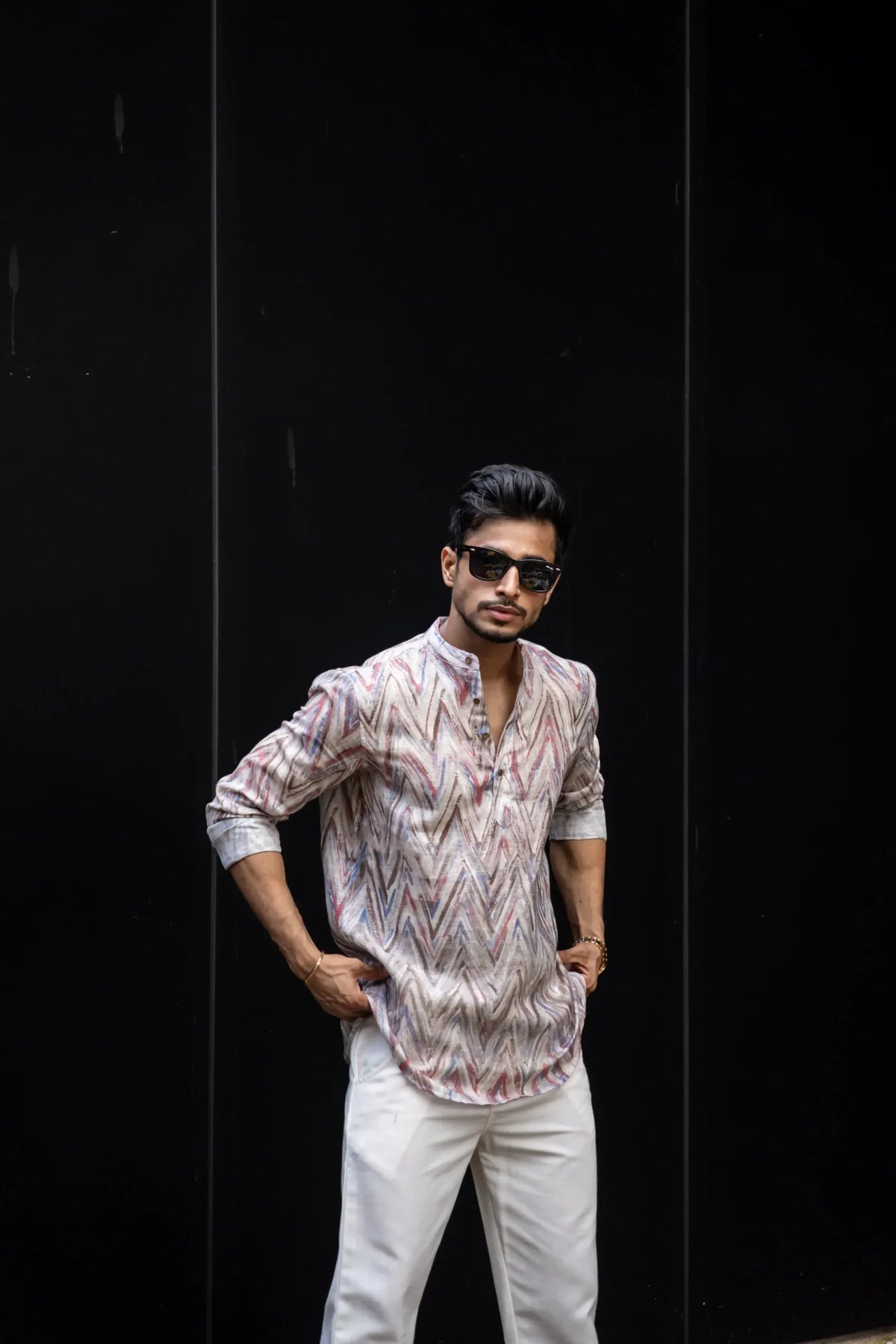 Zizag Printed Full Sleeves Kurta image 3