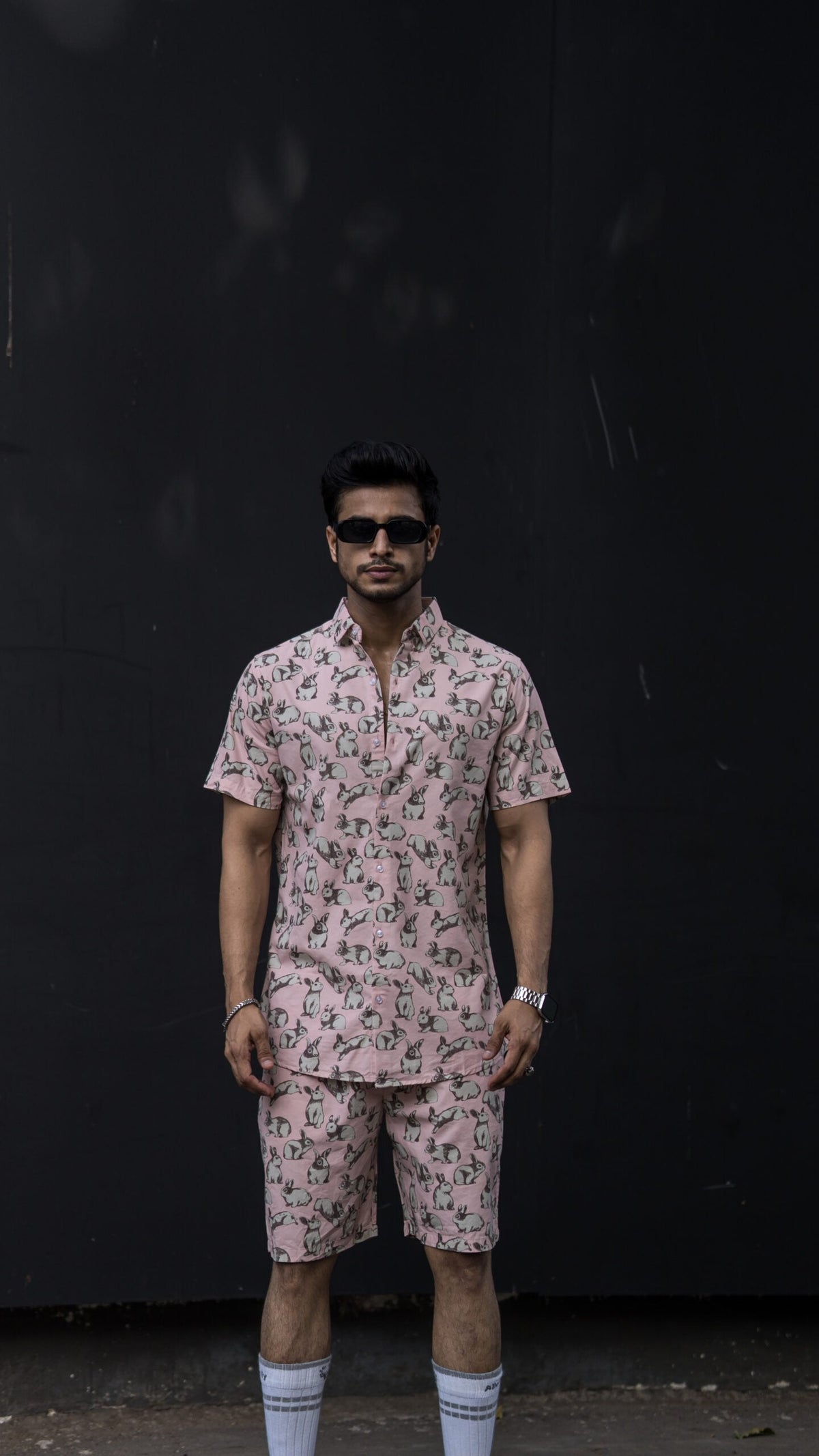 PINKISH RABIT PRINT CORD SET image 0